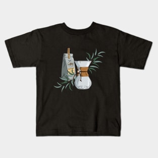 Cute Coffee Maker - Medium Roast Coffee and Eucalyptus Kids T-Shirt